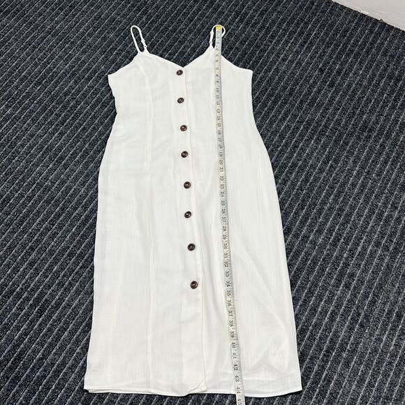 Anthropologie EVERLY White Sleeveless Button-Up Midi Dress Size Small - Picture 8 of 12